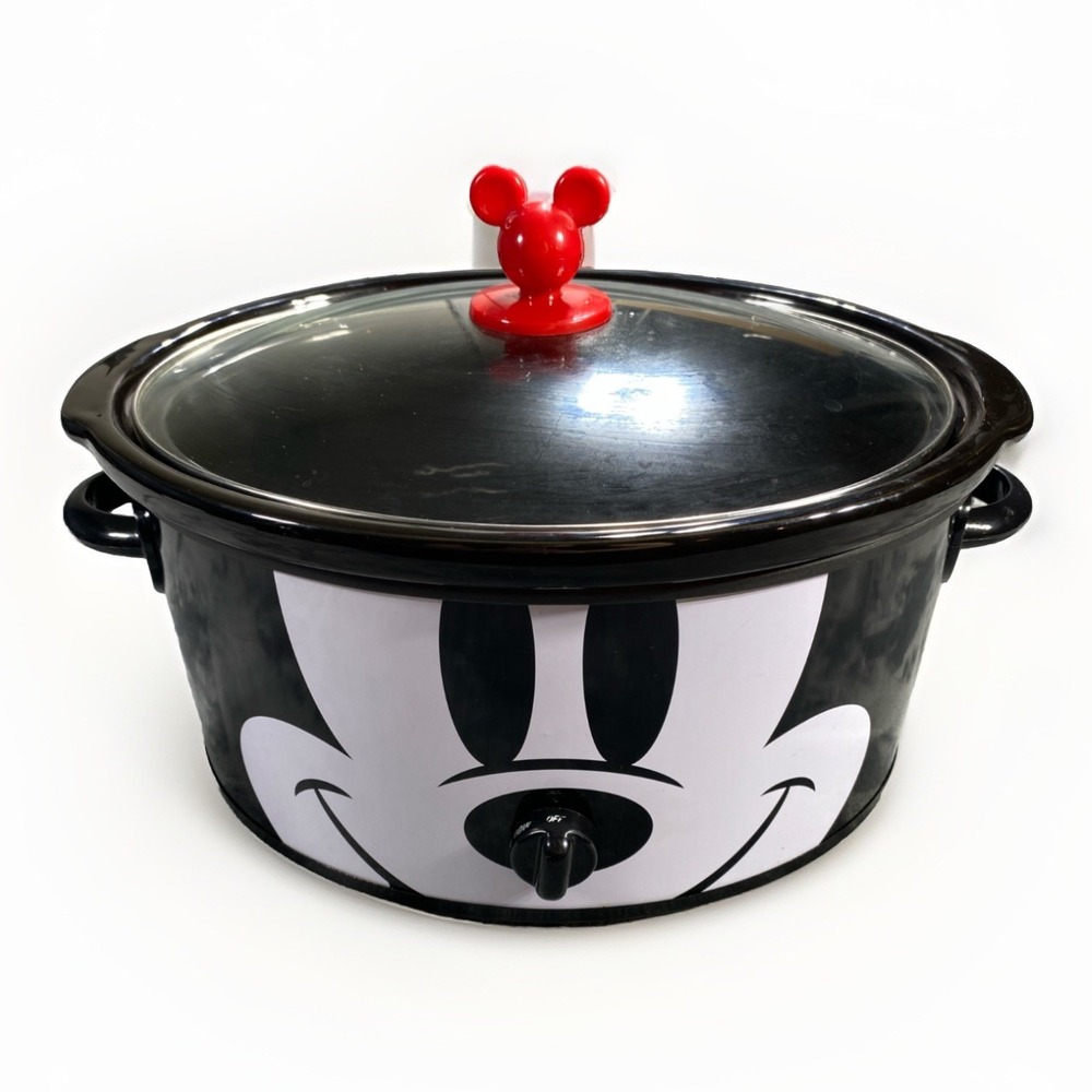 Disney Mickey Mouse Slow Cooker With Tempered Glass‎ Lid 6 Quart No Box WORKS